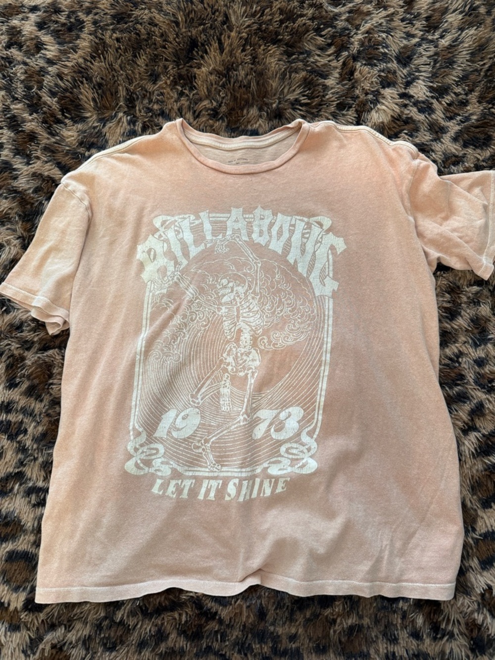 Billabong Faded Peach Graphic Tee - White Print